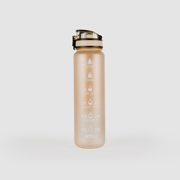 Motivatie drinkfles 1L beige